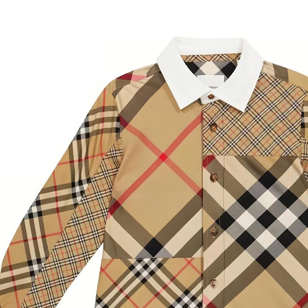 Burberry Shirt SS22 Light Brown Kids' (Unisex) Casual Shirts 80538641