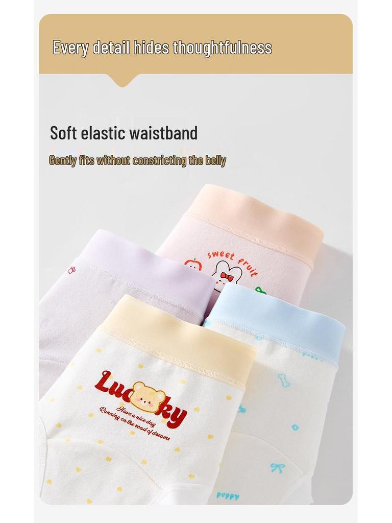 Dívčí spodní prádlo třídy A z čisté bavlny, antibakteriální trojúhelníkový design, neškrtící pro dospívající a větší děti.