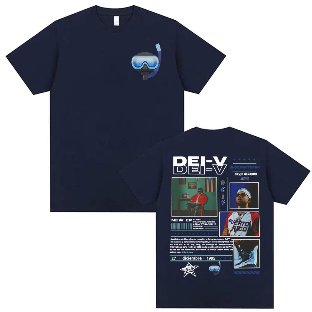 Rapper Dei V David Gerardo 2025 Tour Cover Tshirts Men Women Casual Cotton Short Sleeve T Shirt Summer Hip Hop Street Tshirt