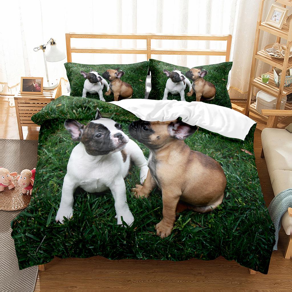 Zestaw poszewek na kołdrę French Bulldog Cute Dog Poliester Poszewka na kołdrę Twin Full Size Dla dzieci nastolatków dorosłych Wystrój sypialni Zestaw pościeli