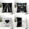 Black Pattern For Airplane Pilots 2 Pillow Case Natural Linen Double-Sided Printing Sofa Home Decor Cushion Cover