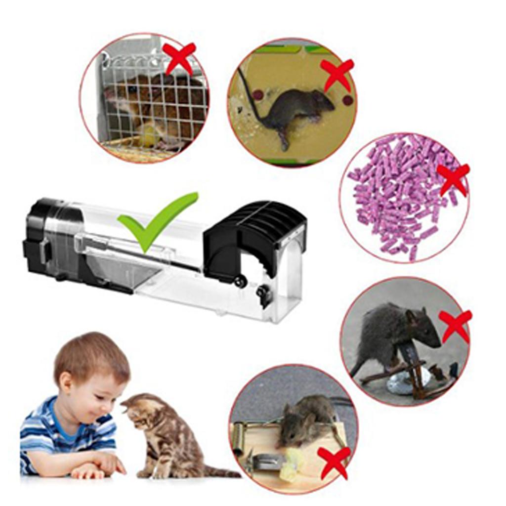 Automatic Mouse Trap High Sensitivity Self Locking Door Plastic Mouse Catcher Mice Trap for Home Indoor Transparent