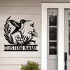 1pc Custom Metal Bird & Floral Wall Art, Personalized Rustic Name Sign for Veranda, Courtyard, Souvenir, Wall Sculpture.
