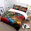 Leopard Floral Art Decoration Set Multiple Sizes Kid'S And Adults' Bedroom Exquisite 3Pc Bedding Set, Gift