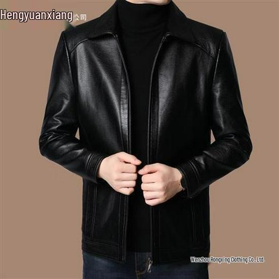 Herren Echtlammfell Lederjacke - Frühling, Herbst, Winter 2025, Lässige Oberbekleidung für Männer mittleren Alters, Perfekt für Papa.