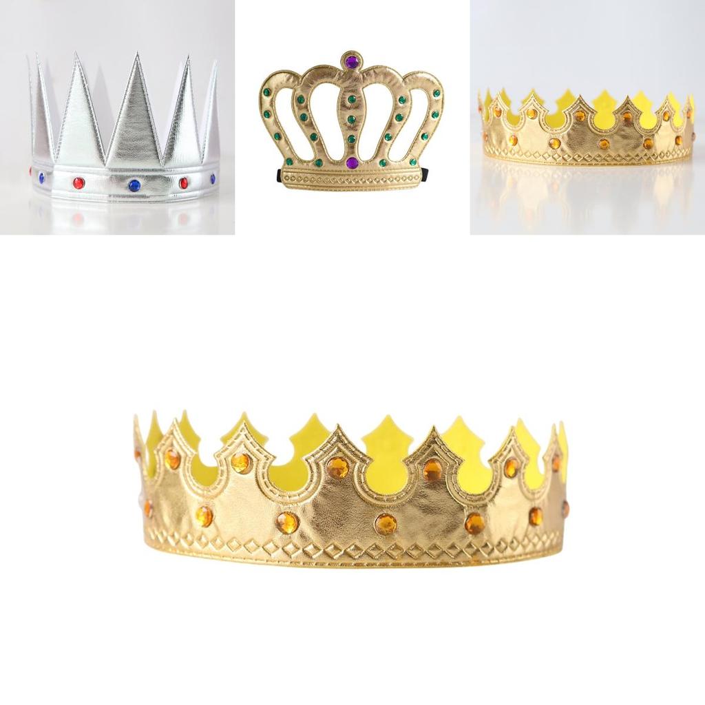 Stilvolle goldene Krone für Kinder, perfekt für Halloween- und Geburtstagsfeiern