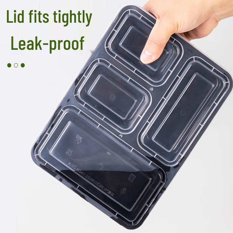 Einweg durchsichtige 4-Fächer Mahlzeitenvorbereitungsbehälter - 150 Sets