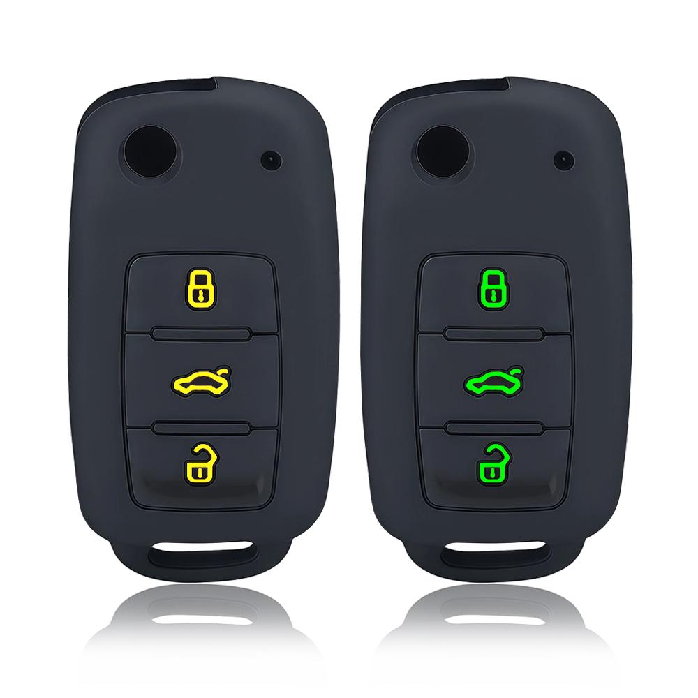 Silicone Remote Key Fob Case Cover For Seat Leon Ibiza For Vw Golf Polo Bora Beetle Tiguan For Skoda Fabia Superb
