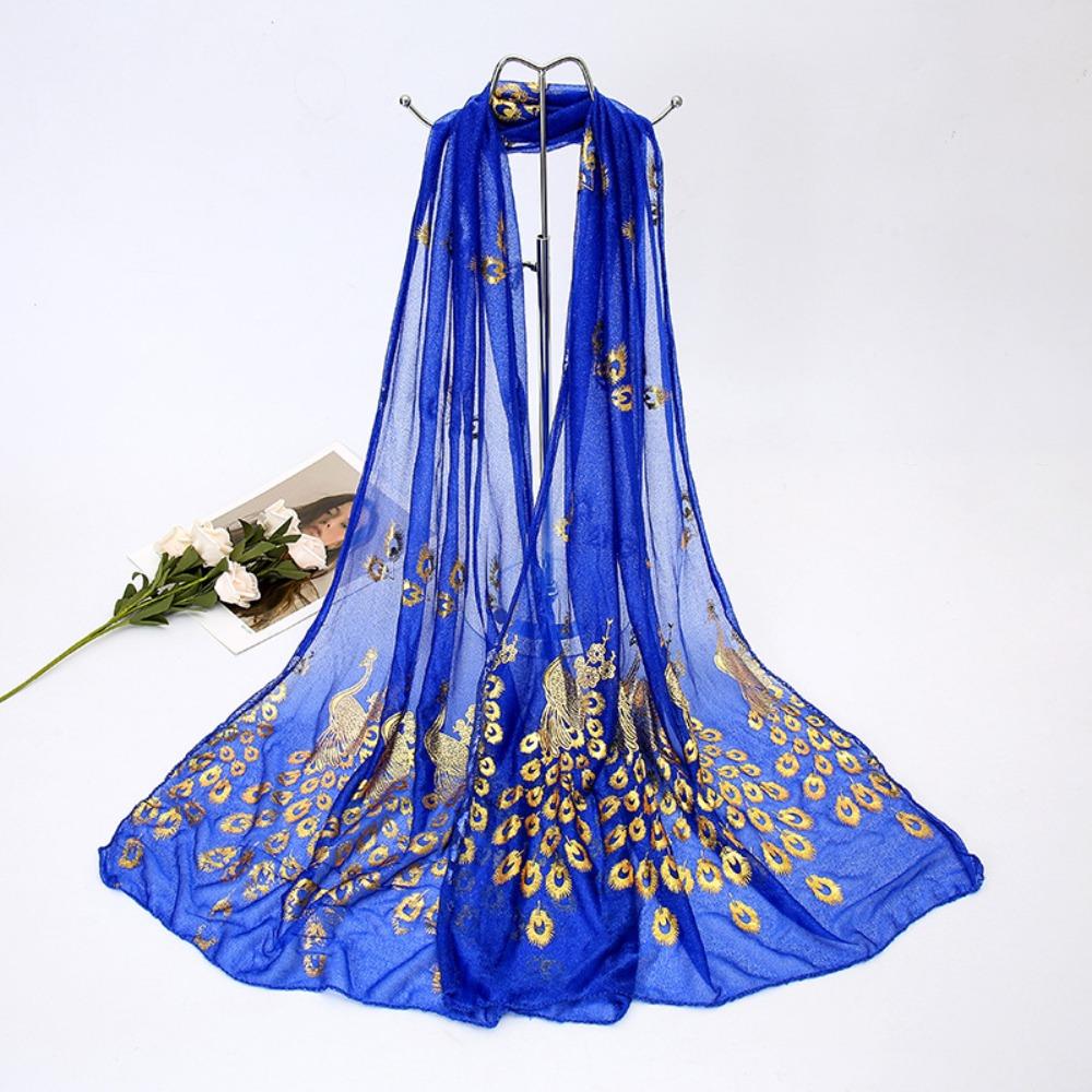 New printed phoenix rose silk scarf women's versatile long beauty yarn scarf beach yarn gift
