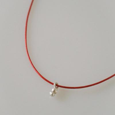 Oat Archive Drop Necklace, Red