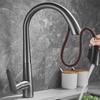 Black Kitchen Faucet Pull-Out Tap Gun Gray Household Gray Sink Washbasin Cold And Hot Water Mixer White