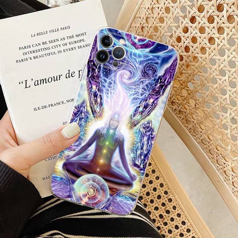 Mandala Chakra Insist Yoga Handyhülle Silikon Weich für iphone 14 13 12 11 Pro Mini XS MAX 8 7 6 Plus X XS XR Hülle