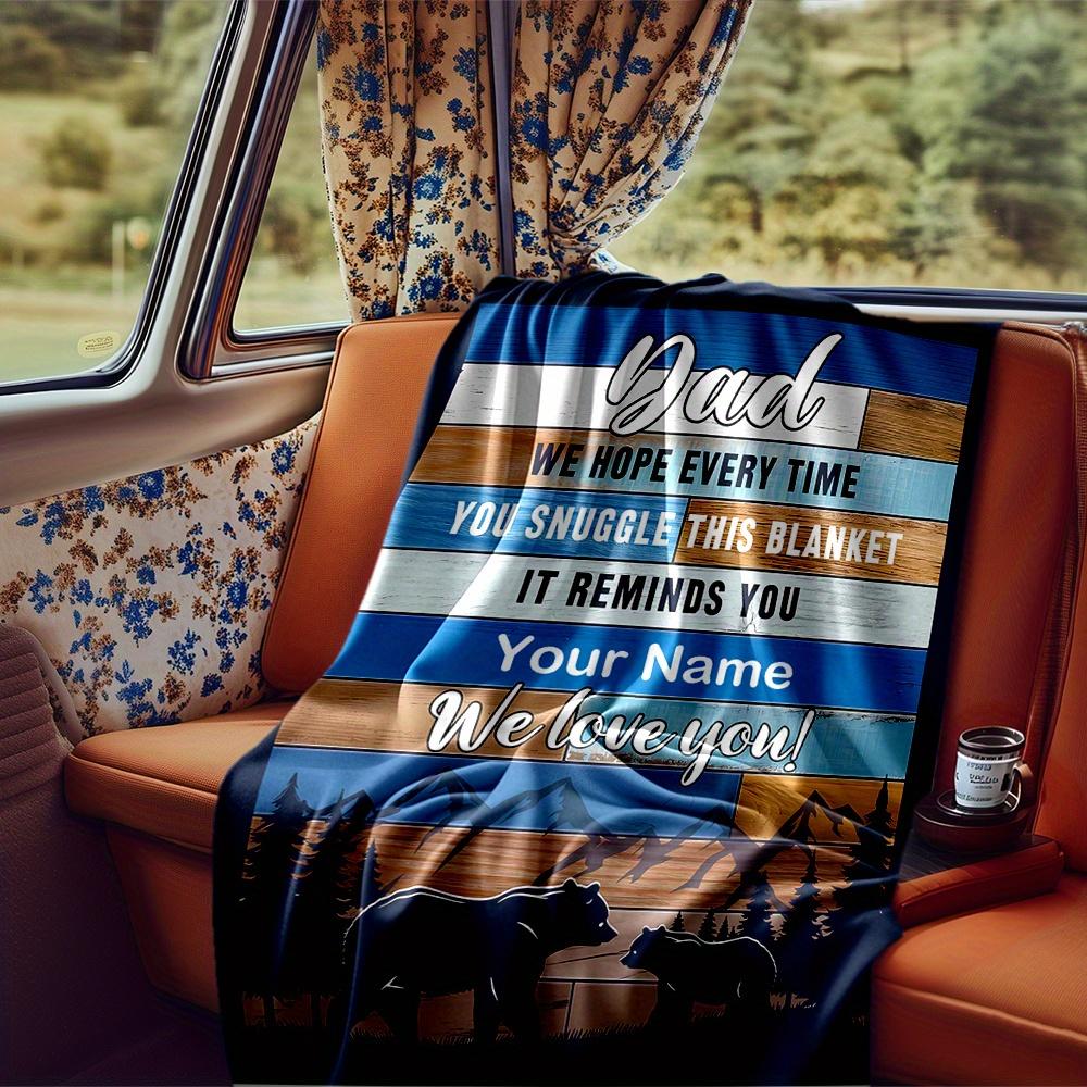 Dad Hero Blanket Personalized Name Soft Comfortable Stylish Blanket Car Blanket Perfect For Travel Camping Outdoor Home Suitable For All Seasons