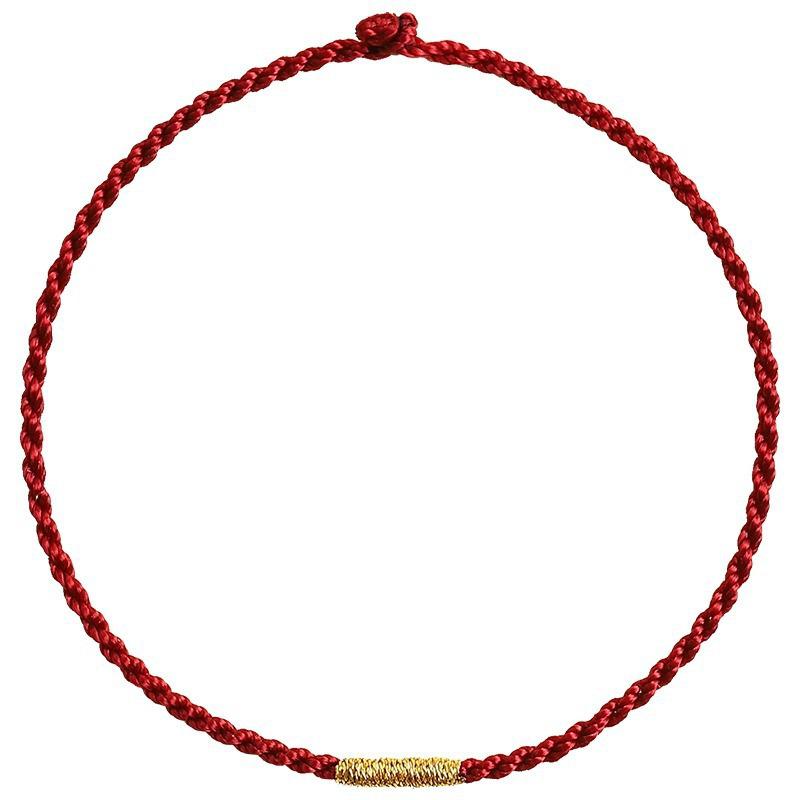 Handmade Unisex Red Rope Bracelet: Customizable with Beads, DIY Birth Year Anklet, Perfect Gift for Best Friends