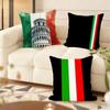 I-Litalian Flag Cushion Cover Soft Short Plush Pillow Cover Smooth Cozy Texture Aesthetic Cushion Case Home Decor