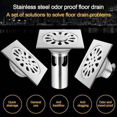 Square Shower Floor Drain Dual-purpose Floor Drain Bathroom Washing Machine Accessories