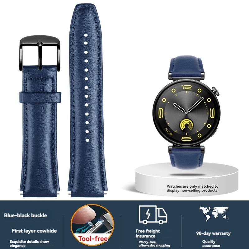 For Huawei Watch GT4 strap Calfskin sports watch New Cowhide fashionable 41mm leather replacement wristband accessories 18mm
