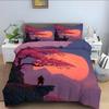 Sakura Double 3D Duvet Cover, Japanese Theme Cherry Blossoms Bedding Sets, Microfibre Quilt Cover Set And Pillowcases 50X75Cm