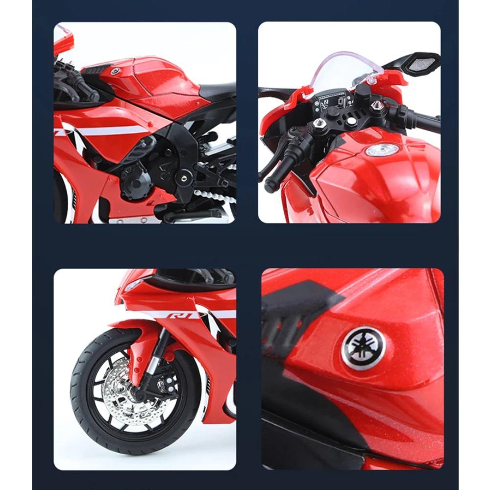 1/12 YAMAHA YZF-R1 Alloy Racing Motorcycle Model Diecast Street Sports Motorcycle Model Simulation Sound Light Kids Toys Gift