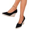 Neue Frühjahrs- und Herbst-flache Einzel-Schuhe vielseitig und bequem dicke Sohle wasserdichtes Obermaterial High Heels Damen spitz Keilabsatz