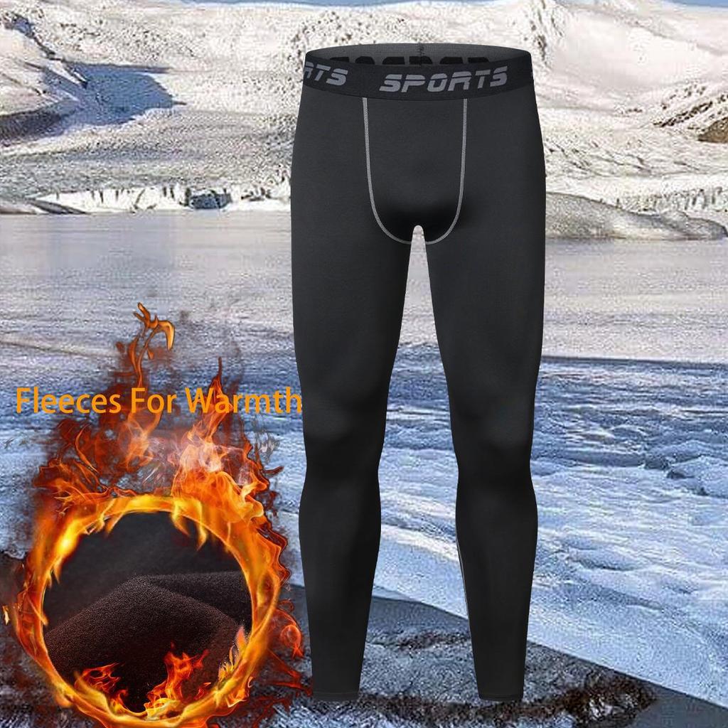 Mallas y camiseta de manga larga con forro polar para hombre: alta elasticidad, secado rápido para entrenamiento de baloncesto y fútbol.
