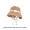 Fashion Polka Dot Ribbon Women Fisherman Hat Solid Color Lace Sunshade Hat Wide Brim Cotton Summer Sun Hat Hiking