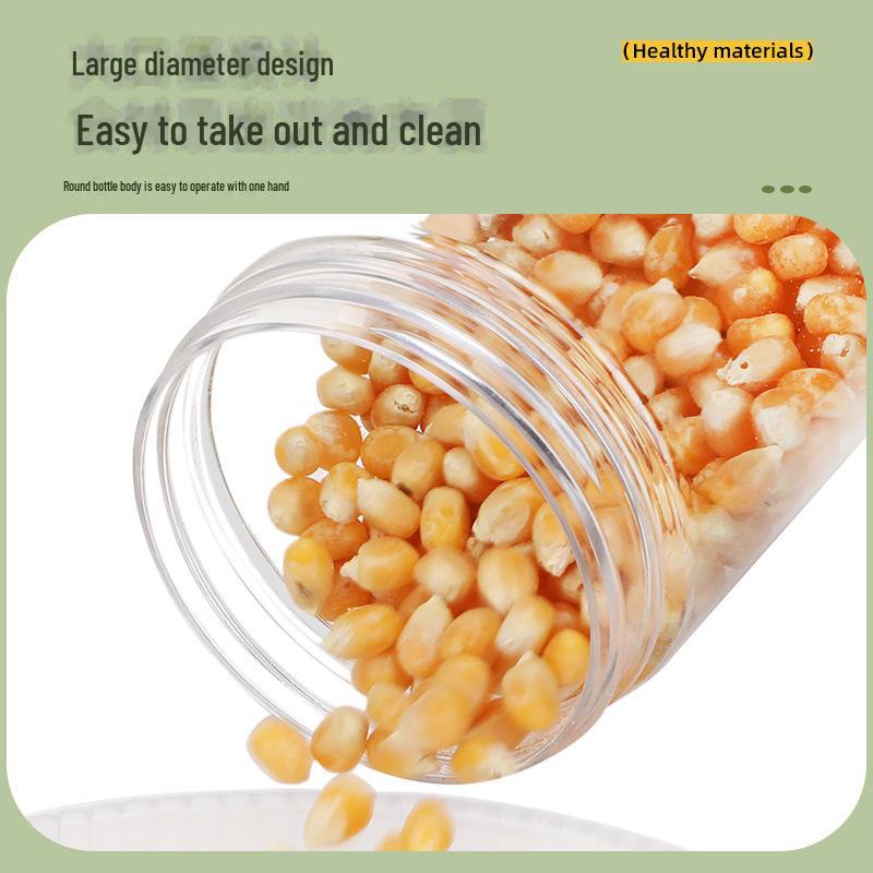 Großes transparentes Getreidevorratsglas – 65 mm Durchmesser, feuchtigkeitsbeständiger, versiegelter Kunststoffbehälter