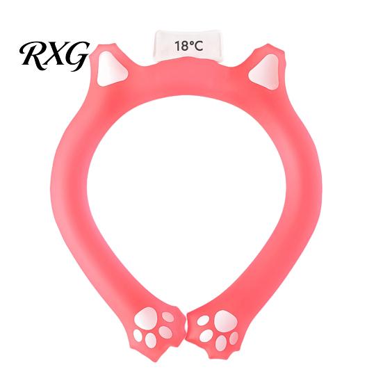 Personal Cooling Device Cat Ear Neck Tube for Summer, Reusable Adjustable Wearable Ice Summer Ring, Heatstroke Prevention Cooler Collar Outdoor