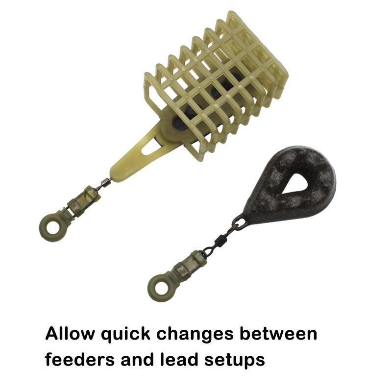 10 Set Karpfenangelzubehör Running Rig Clips Heli Chod Rig Ring Clips Schnellwechsel Clip für Karpfenangeln Helikopter Rig Tackle