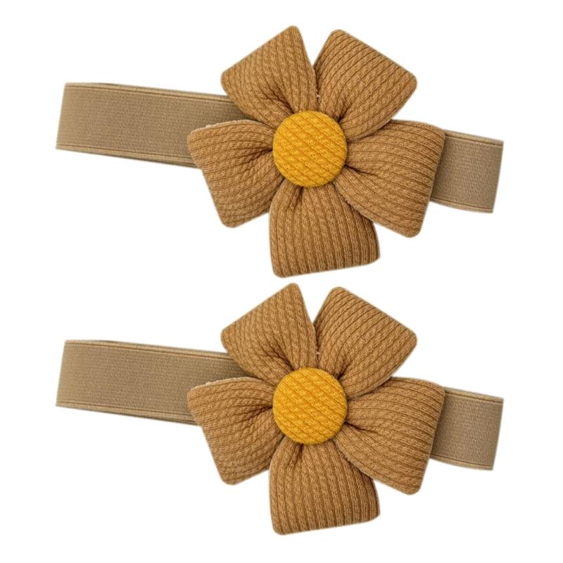 

Pack of 2 Floral Elastic Curtain Tiebacks Adjustable Strap Window Drape Holdbacks for Children Room Home Office Decors кофейный