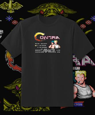 Contra Nes Start Screen Retro Arcade Video Game T Shirt  Fast Ship!