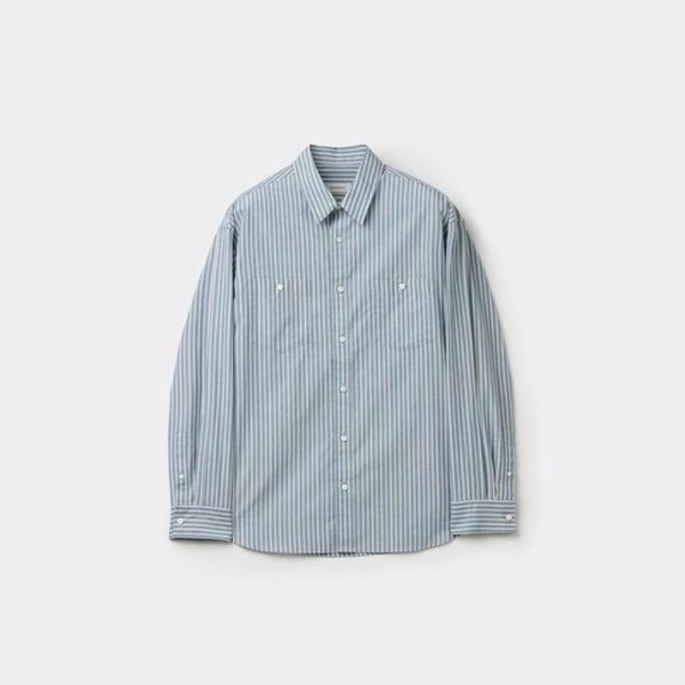 Customellow Oversized Fit Striped Shirt Grey C9saw25201gyx Grey/S