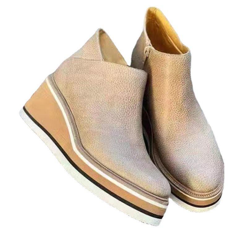 Cizme scurte pentru femei, mărime mare, cu fermoar lateral, toamna 2021