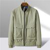 Men's Spring and Autumn Simple Plus Size Solid Color Baseball Clothing Standing Collar Loose Straight Hem Business Jacket