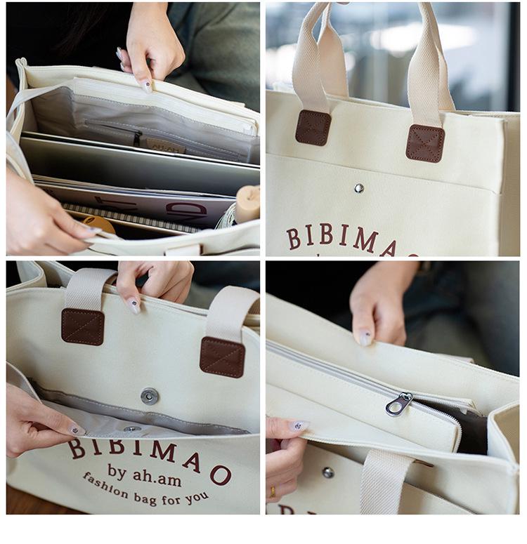 Large Canvas Tote Bag for Women - Customizable with Logo Pattern Ideal for Students