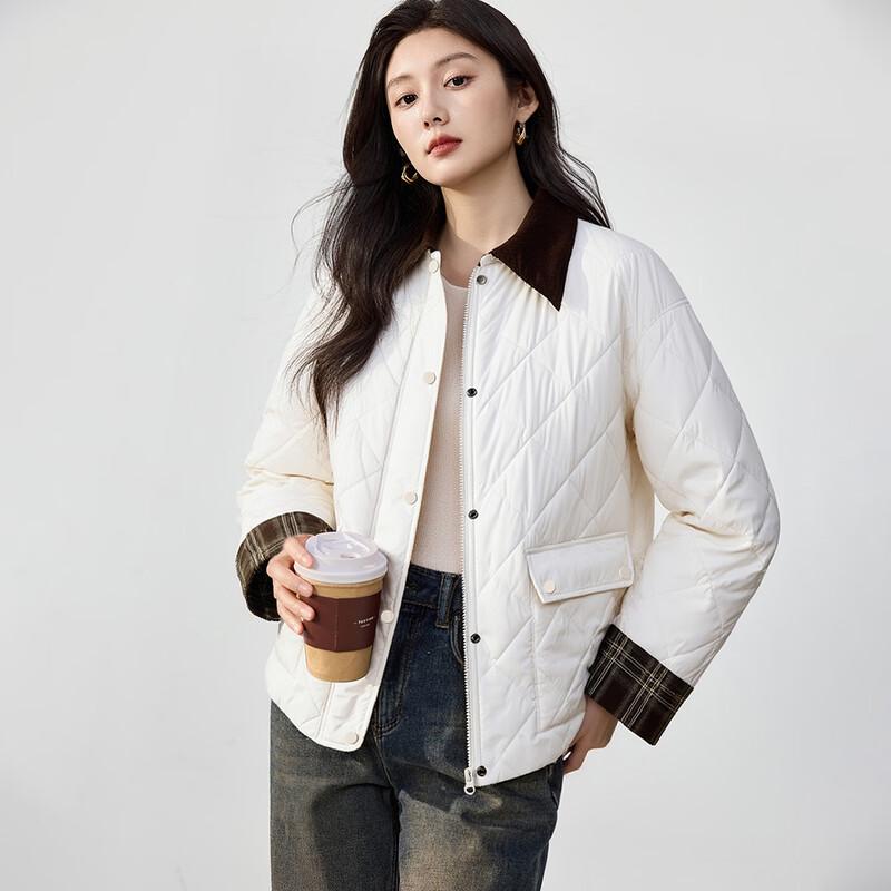 Women's High-End Contrast Commuter Cotton Padded Jacket