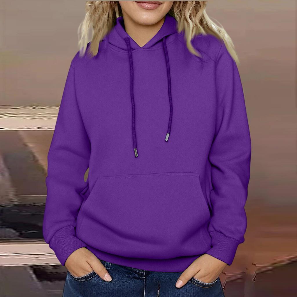 Women's Long Sleeve Oversized  Oversized Drop Shoulder Sleeves Women's Hooded Plush Sweatshirt