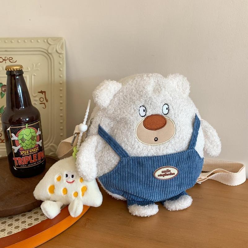 Wind Soft Girl Girl Messenger Bag Mobile Phone Bag Lamb Wool Cute Cartoon Bag