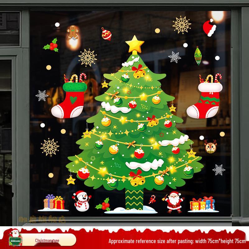 Santa Claus Christmas Window Clings - Tree, Door Stickers & Ornament Decor