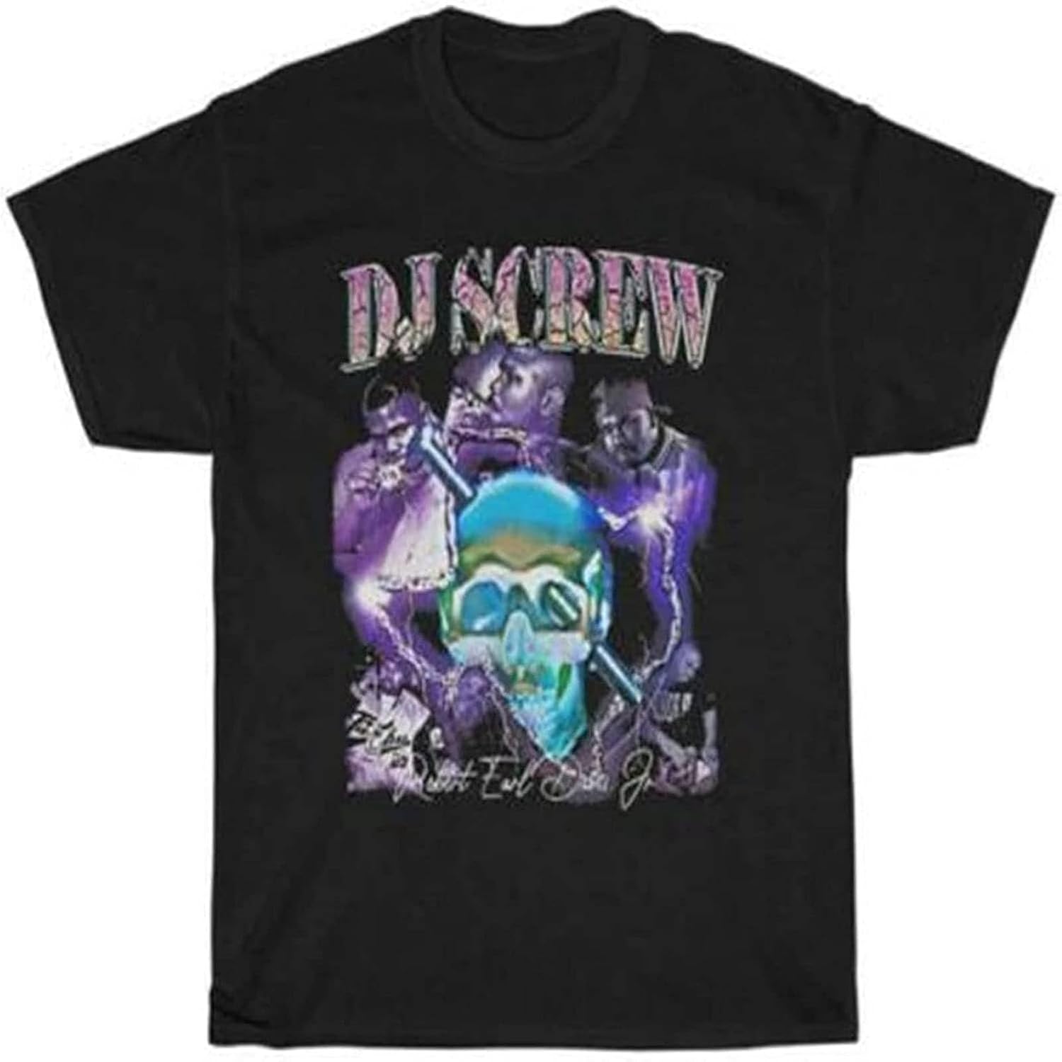 Dj Screw 90 S Inspired Rap Tee T-Shirt Black M чёрный