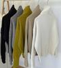Retro High Neck Button Sweater: Women's Autumn/Winter Solid Color Knit with Slit