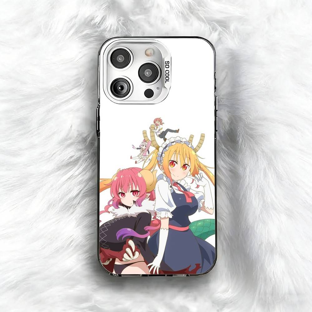 D-Dragon M-Maid K-Kanna K-Kamui Phone Case For iPhone 16 17 15 14 12 13 Pro Max Black Color Shockproof Cover