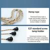Twisted Rope Pendant Lights Cord E27 Lamp Base Industrial Pendant Lamp Light Cord for Farmhouse Restaurant Home