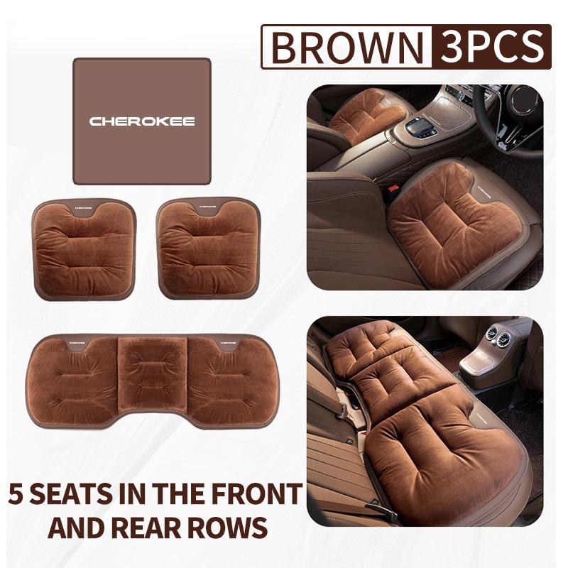 Car Flannel Seat Pad Front Rear Seats Cushion Winter Warm Mat For Jeep Wrangler-JK Liberty JL Cherokee Patriot Commander ALU1