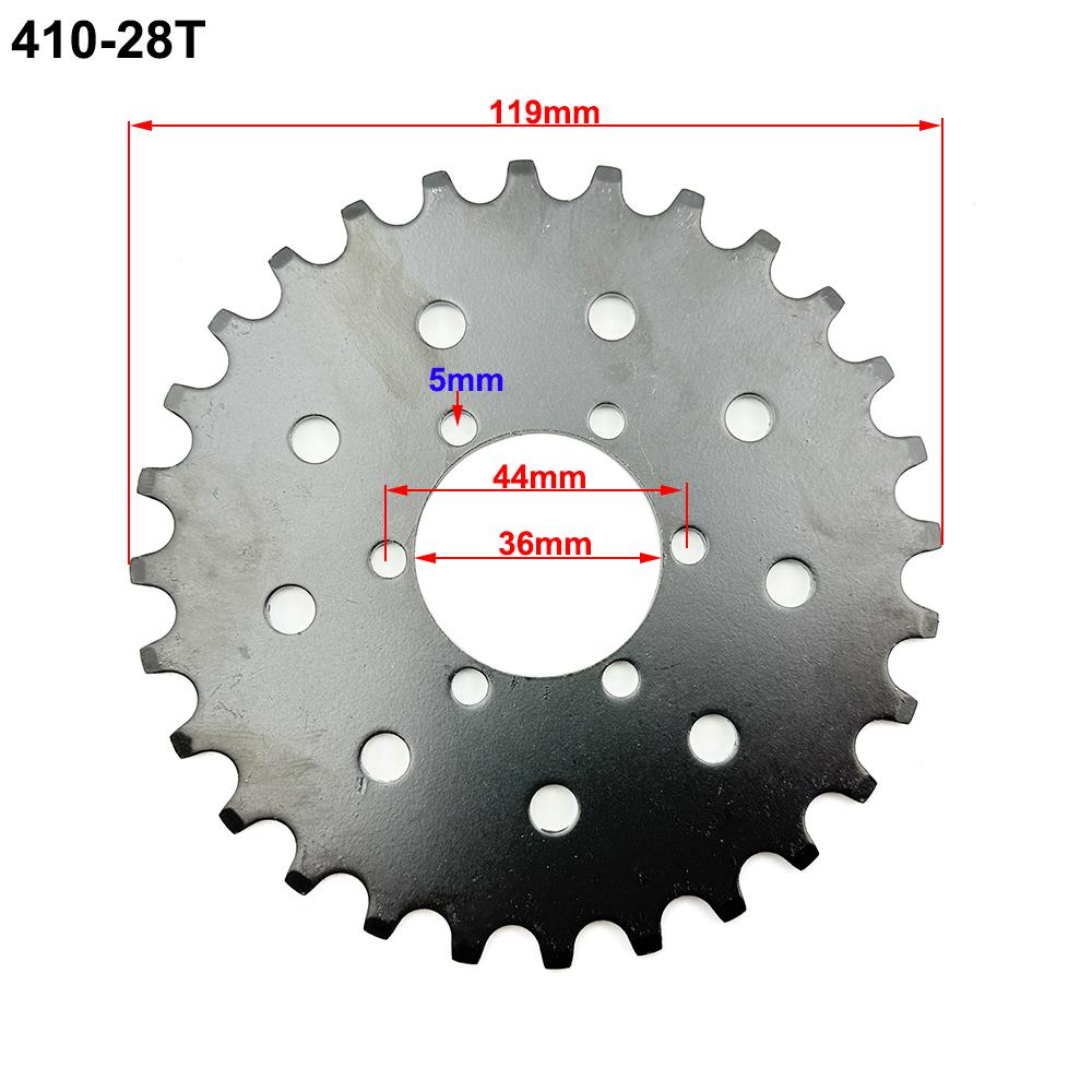 Bicycle #410 Chain 16T 18T 22T 25T 28T Fixed Sprocket Gear Fit For Electric Scooter Bike Brake Disc Mount Big Chain Wheel