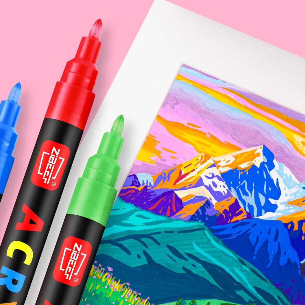 Guangna 2100 Fine Tip Acrylic Marker Set - 120/240 Colors, Press-Type, Water-Based for Students
