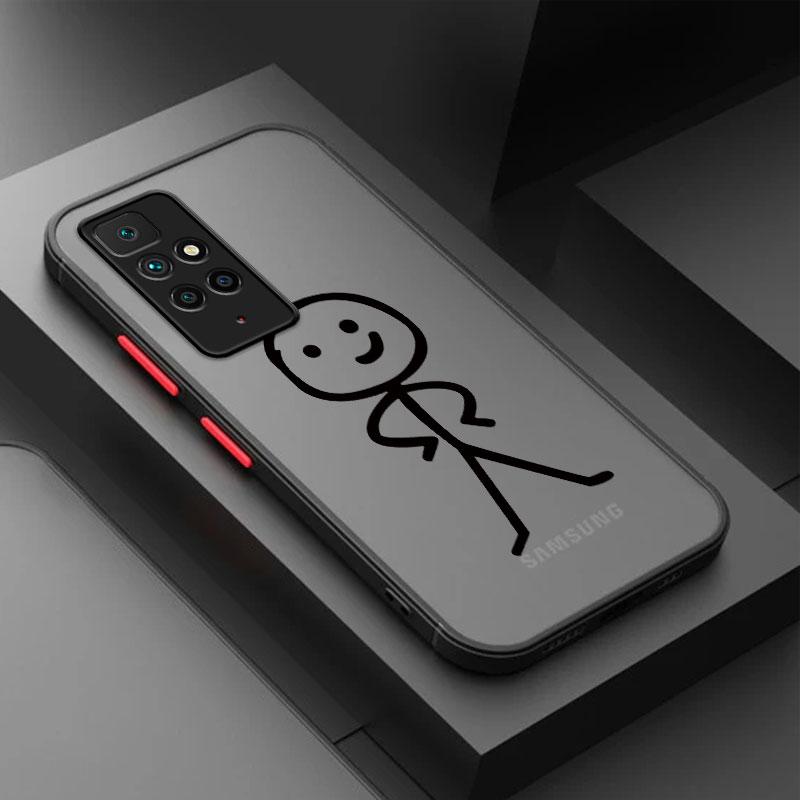 Cute Stickman On The Toilet Case for Xiaomi Redmi Note 9 10S 13 8Pro 10 Pro 12 Pro Plus 9S 12S 8T 12 Pro Phone Shockproof Cover