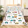 Cartoon Car King Size Duvet Cover Sets Truck Bedding For Teenage Boy Construction Excavator With 2 Pillowcases
