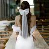 White Tulle Bow Veil Hairpin Pearls Wedding Bachelorette Party Elegant Bridal Veil Hair Clip Gifts Women Hair Accessories