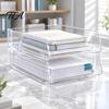 Desktop Stationery Storage Case Large Capacity Desk Organizer for Documents Files Letters A4 Paper Book Notes Mail, Clear File Sorter Stackable Tray,
